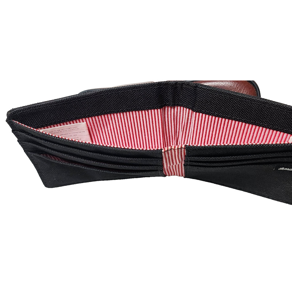 New Herschel Supply Designer Men's Street Style Logo Bi Fold Wallet Black